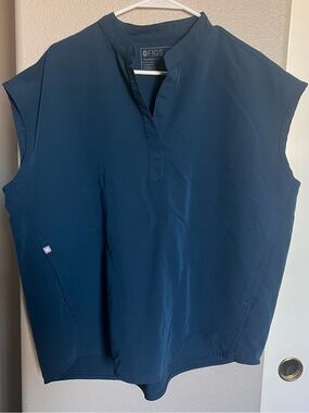 FIGS Oversized Scrub Top in Navy Blue